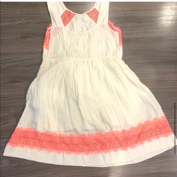 Free People Georgia Cream and Coral Neon Lace Dress - Picture 8 of 8